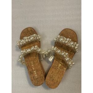 Ann Klein Blakely Pearl Sandal 6M Coquette Girl Quiet Luxury Mermaid Classic